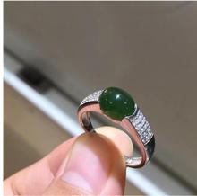 Free shipping Woman Ring Natural Hetian Jasper Ring 925 sterling silver Ring Wholesales Fine jewelry  6*8mm  Gem Size 2024 - buy cheap