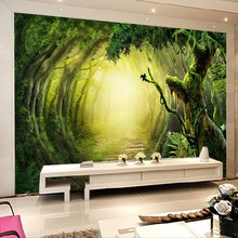 Beibehang papel de parede 3d fantasia floresta trilha personalizado 3d estereoscópico papel de parede tv mural de fundo 2024 - compre barato