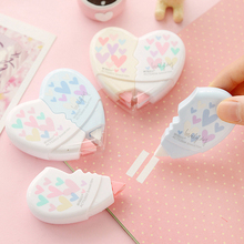 2Pcs/Pair Colorful Love Heart Correction Tape Coulpe Erase Tape Material Escolar Kawaii Stationery Office School Supplies 10M*2 2024 - buy cheap