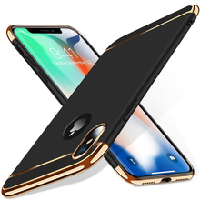 Capa para iphone x lock série 3 em 1, híbrido plástico rígido ultra fino, fina, acabamento fosco para iphone 10 iphone x iphone 10 2024 - compre barato