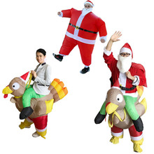 Inflável assado peru traje papai noel passeio frango para adultos inflável natal vestido mascote cosplay traje roupas 2024 - compre barato