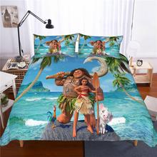 Disney-Juego de ropa de cama de Moana para niño y niña, funda de edredón, funda de almohada de tamaño King individual, decoración de dormitorio, regalos de cama para niño de dibujos animados 2024 - compra barato