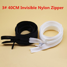 For Sewing 50pcs 3# 40CM Invisible Nylon Zipper For DIY Back White Cushion Skirt Hidden Zippers 2024 - buy cheap