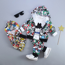 Boys Spring Autumn Clothes Baby Cotton Print Outfits Children Hoodies shirt pants 3 pcs Tracksuit Kids Casual 3year Clothing Set 2024 - buy cheap