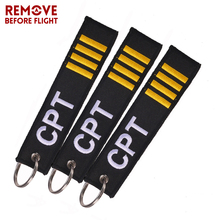 50 PCS/LOT Captain Key Chain Jewelry Safety Tag Embroidery CPT Key Ring Chain for Aviation Gifts Luggage Tag Label Keychains 2024 - buy cheap