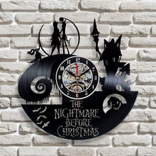 The Nightmare Before Christmas Theme CD Record LED Clock 3D Classic Film Hanging Wall Clock Hollow Creative Antique Style Clock 2024 - buy cheap