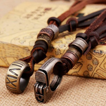 Steampunk Jewelry Lighter Number Pendant Necklace Vintage Brand Leather Necklaces for Mens Unisex Party Wedding Jewelry Gift 2024 - buy cheap