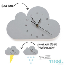 Ins Nordic Wooden Cloud raindrop Shaped Wall Clock Kids Room Decor Baby Gender Neutral Mute Wall Clock Nursery Baby 2024 - buy cheap