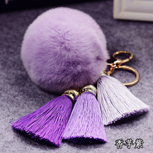 2018Fur Pom  Keychains Fake Rabbit Fur Ball Key Chain Porte Clef pom De Fourrure Fluffy Bag Charms Bunny Keychain Keyring 2024 - buy cheap