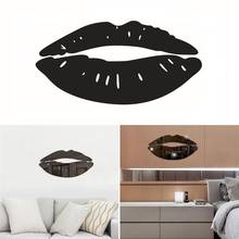 Removable Lip Shaped Mirror Wall Stickers Mirror Style Modern Acrylic Stickers DIY Mural Home Decor (Black) 2024 - buy cheap