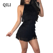 Qili-vestido feminino de verão, sexy, com borla, sem mangas, para festa à noite, de verão 2024 - compre barato