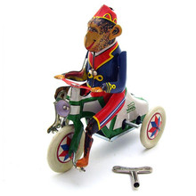 Vintage Clockwork Wind Up Monkey on bike toys Photography Children Kids Adult Monkey Tin Toys Classic Toy Christmas Gift 2024 - buy cheap