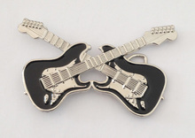 Fivela de cinto de guitarra com acabamento prateado estrutura adequada para 4cm com estoque contínuo 2024 - compre barato
