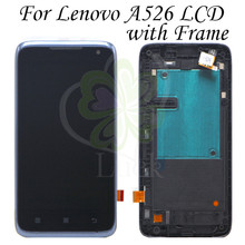 100% probado para 4,5 "Lenovo A526 LCD pantalla táctil digitalizador montaje con marco piezas de repuesto para Lenovo A526 LCD 2024 - compra barato