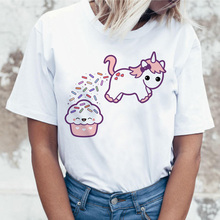 Camiseta de Unicornio Kawaii para mujer, remera de Hip-Hop de estilo coreano, camisetas para mujer con gráfico ulzzang harajuku de manga corta de los años 90 2024 - compra barato
