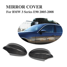 De fibra de carbono lateral de reemplazamiento puerta examen tapas de espejo para BMW Serie 3 E90 05-08 (no apto para M3) Ala espejo cubre 2024 - compra barato