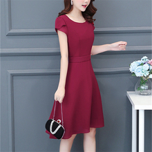 2020 Summer Sun Dress Casual Vintage Chiffon Dress For Women Green Red Black Midi Ladies Dresses Robe Femme Plus Size L-4XL 2024 - buy cheap