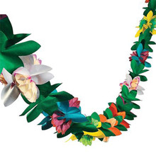 3M Tropical Flamingo Leaves Banner Flower Garland Paper Flag Bunting Birthday Baby Shower Hawaiian Summer Party Decor 2024 - buy cheap