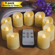 Pack of 6/9/12 velas led with remote and timer, flameless timer LED Candle Light ,remote Bougeoir,electric Candele for wedding 2024 - buy cheap