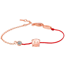 KOFSAC Fashion Rose Gold 925 Silver Bracelets For Women Jewelry Shiny Zircon Cute Pig Red Rope Bangle Girl Valentine's Day Gifts 2024 - buy cheap