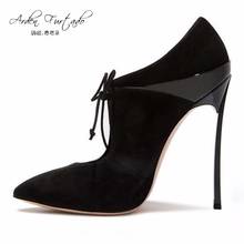 2017 autumn extreme high heels shoes for woman 13cm party shoes thin heels slip-on ladies shoes ankle strap nude pumps stiletto 2024 - buy cheap