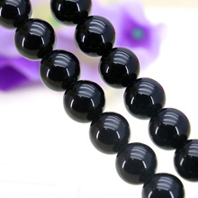 Beautiful 12mm Black Onyx Stone Round Loose Beads Women Manual DIY parts Accessories jewelry making Girl gift Wholesale 15'' 2024 - buy cheap