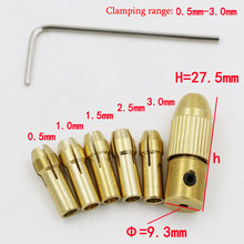 Mini broca chucks 0.5-3.0mm, 7 peças, apto para micro torção eletrônica dremel, conjunto de braçadeira de broca, acessórios de ferramenta elétrica com chave 2024 - compre barato