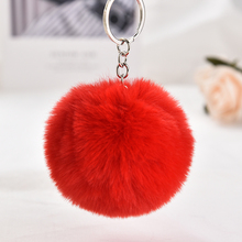 23 Colors Trinket Fluffy Rabbit Fur Ball Key Chain Pompons Artificial Rabbit Fur Keychain Women Car Bag Key Ring Holder EH334 2024 - buy cheap