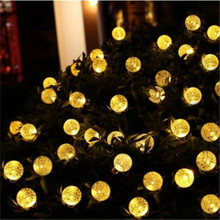Bola de cristal LED alimentada por energía Solar, 5M, 10M, el globo más Popular, luces de hadas para exteriores, hogar, jardín, Navidad, decoración al aire libre, novedad 2024 - compra barato