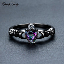 Anel de noivado místico com zircônio, anel de promessa com preenchimento de ouro e preto na moda rb0565 2024 - compre barato