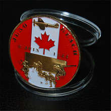 Free Shipping 5pcs/lot,Canada Infantry Division WW2 D-Day Juno Beach Gold Plated Coin 2024 - buy cheap