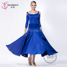 Senhora personalizado padrão nacional vestido de dança feminino moderno tango dança vestido diamante decorar valsa flamenco vestidos D-0401 2024 - compre barato