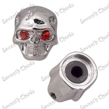 Skull head electric guitar volume knob cap with hole metal potentiometer cap gun black, silvery or golden 2024 - buy cheap