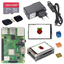 Оригинальный Raspberry Pi 3B Plus + 3,5 дюймовый сенсорный экран + чехол + блок питания + радиатор для Raspberry Pi 3 Model B + 3B Plus 2024 - купить недорого