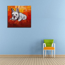 Pop Art Animals Lovely Dog Oil Painting Modern Abstract Handpainted Picture Canvas Decor Free Shipping 2024 - buy cheap
