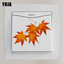 YOJA Red Warm Leaves Classic Flowers Design Fashion Cartoon Plant Decal PVC Modern Wall Switch Sticker 13SS0040 2024 - buy cheap