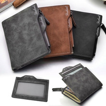 Mens Leather Business Soft Wallet Coins Pocket Credit Card Holder Purse with Zip 2024 - buy cheap