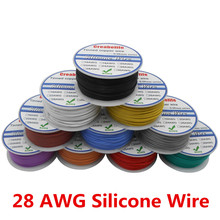 Cable de silicona Flexible RC, 50 m/lote, 28 AWG, 10 colores a elegir, carrete de cobre estañado, Cable eléctrico 2024 - compra barato
