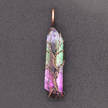 Trendy-beads Copper Plated Wire Wrap Irregular Shape Colorful Crystal Pendant Personalized Jewelry 2024 - buy cheap