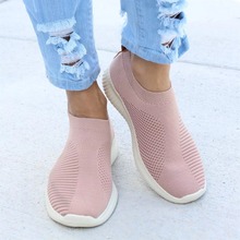 Women Shoes Plus Size 43 Women Vulcanize Shoes Fashion Slip On Sock Shoes Female Air Mesh Sneakers Flat Casual Tenis Feminino 2024 - buy cheap