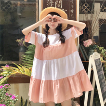 Relaxed Slim Beach Resort Party Beach Dresses 2019 Summer New Stripe Color Ruffle Dress Teens Girls College Elegant Sweet Dress 2024 - buy cheap