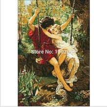 Available Lover's Swing Angel Flower Needlework Embroidery Package Cross Stitch Kit Factory Sale 2024 - buy cheap
