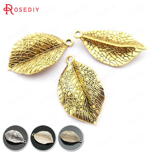 (26853) hojas de árbol de aleación de Zinc chapadas en Color dorado champán, accesorios de joyería Diy, 35x20MM, 10 Uds., venta al por mayor 2024 - compra barato