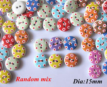 200 pcs/lot Random Mixed Polka Dot Wooded Buttons loose botoes Scrapbooking Jewelry Findings Garment Accessory accessories 2024 - buy cheap