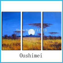 Hand Painted Pictures On Canvas Modern Landscape Group Of Oil Paintings For Living Room Wall Decor Hang Paintings Craft View 2024 - buy cheap