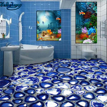 Beibehang papel de parede personalizado 3d paquinho banheiro espesso desgaste resistente à água piso telha fita imagem 2024 - compre barato