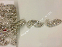 10yards Crystal  Rhinestone Beaded Lace Appliques for Fashion Wedding/Bridal  Dresses pedras para artesanato Trims 2024 - buy cheap