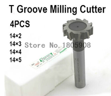 Free delivery 4PCS 14*2 3  4  5mm high speed steel Straight shank T groove milling cutter T type Straight shank milling cutter 2024 - buy cheap