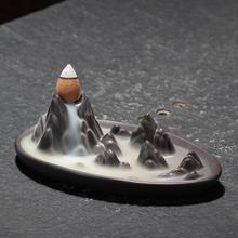 Small Size Black Ceramic Incense Burner Back Flow Aromatherapy Cones Stick Holder Smoke Waterfall Incense Decoration For Home 2024 - buy cheap