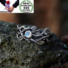 OMHXZJ-Anillo de Taiyin para hombre y mujer, moda europea, regalo de boda, hojas blancas y plateadas, piedra lunar, RR327 2024 - compra barato